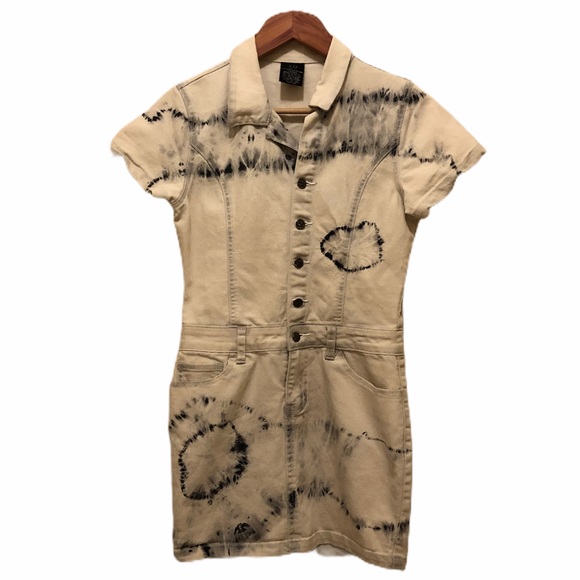 Vintage Dresses & Skirts - Tie Dye Denim Dress